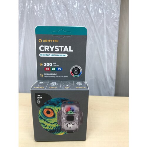 Кемпинговый фонарь маячок ArmyTek Crystal (новинка) compact multy flashlight WRBG ( четыре диода) прозрачный/серый