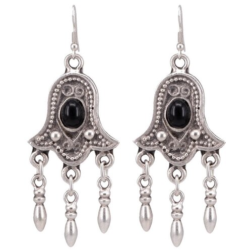 фото Серьги бижутерные восток (замок-крючок, бижутерный сплав, серебристый) 1-56090 otokodesign