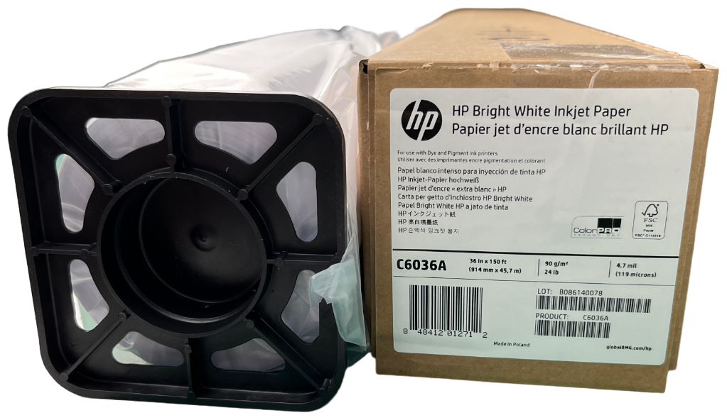 Бумага HP C6036A широкоформатная 914мм x 45.7м 90 г/м2 - фото №5