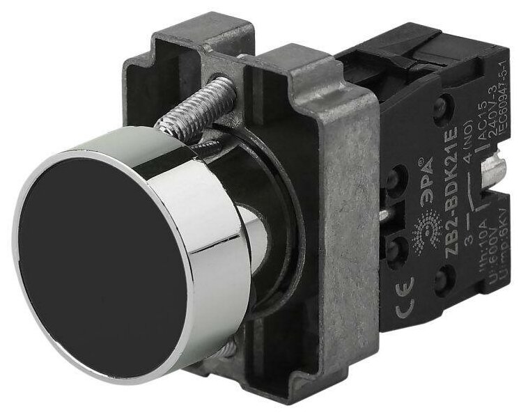 фото Кнопка управления LAY5-BA21 без подсветки черн. 1з BBT60-BA-K02E ЭРА Б0045664