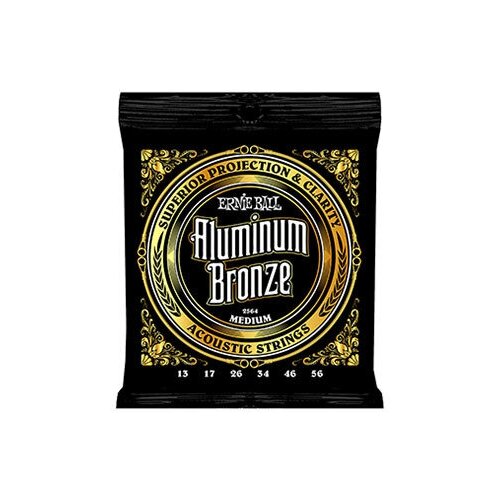 Ernie Ball 2564 струны для акуст.гитары ALUMINUM BRONZE MEDIUM (13-17-26-34-46-56) струны для акустических гитар olympia ags800