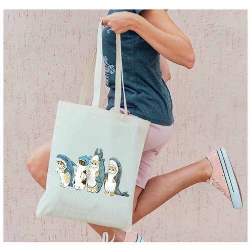 фото Сумка шоппер котики нет бренда