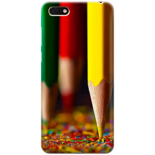 фото Ультратонкий силиконовый чехол-накладка для huawei y5 prime (2018) / y5 (2018) / honor 7a / 7s с принтом "желтый карандаш" gosso