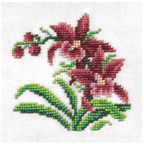 Klart Набор для вышивания бисером Дикие орхидеи (8-124), разноцветный, 13 х 13 см