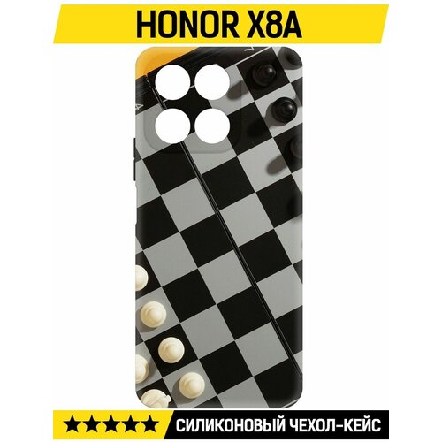 Чехол-накладка Krutoff Soft Case Шахматы для Honor X8a черный чехол накладка krutoff soft case матрешка для honor x8a черный