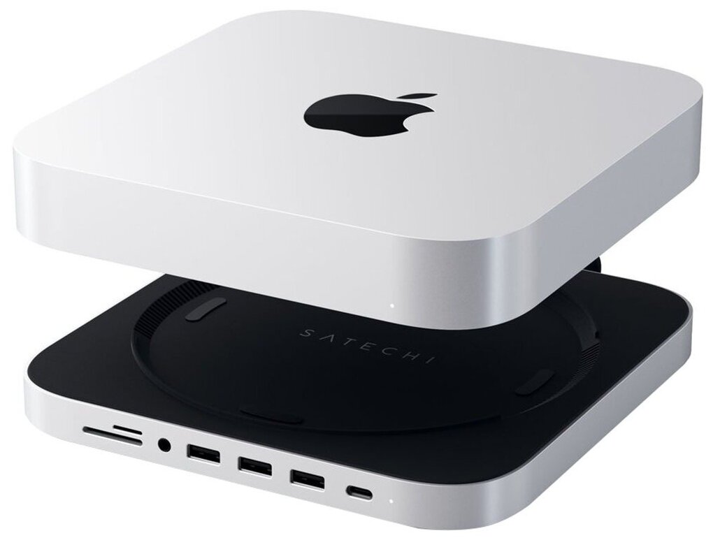 Хаб Satechi Type-C Aluminium Stand  & Hub для Mac Mini серебристый (ST-ABHFS)