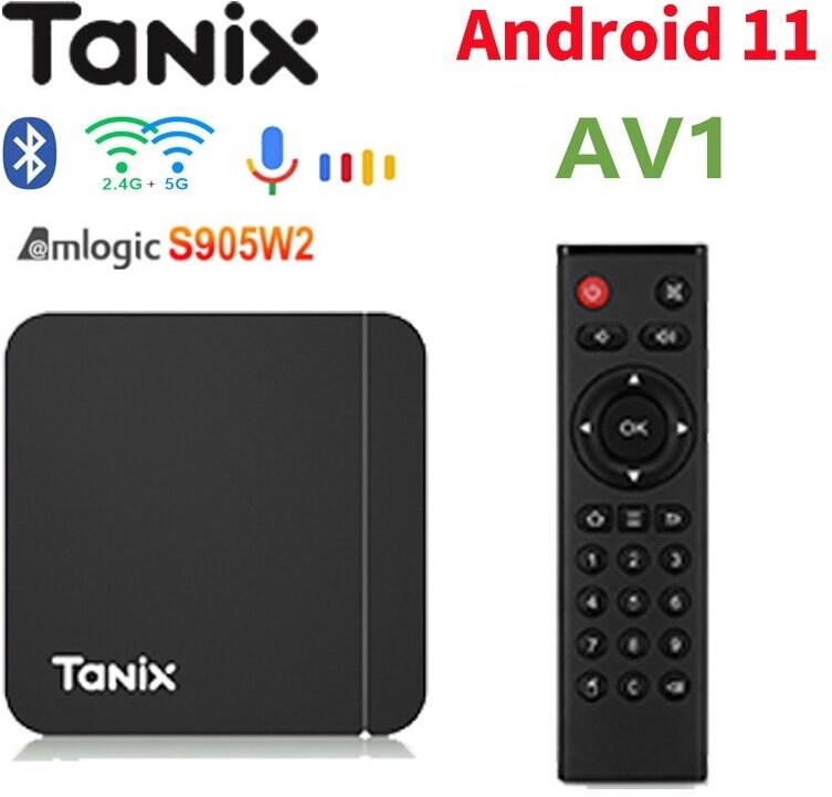 Tanix W2 PRO + G20S PRO BT. Смарт ТВ приставка для телевизора Tanix W2 PRO с прошивкой SlimBox ATV 4/64 4K /Android 11/WI-FI 2.4&5G + аэромышь G20S PRO BT