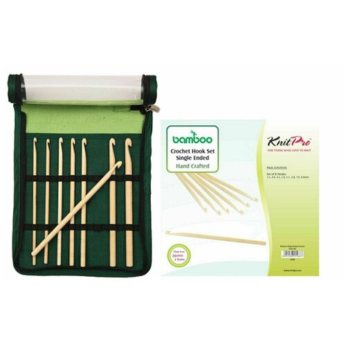 22549 Knit Pro набор бамбуковых крючков для вязания Bamboo Crochet Hook Set набор сменных крючков addiclick hook