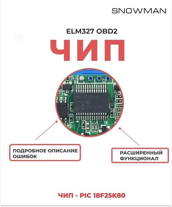 Диагностический сканер ELM327 OBD2 v1.5 Bluetooth 5.1 чип PIC18F25K80 2 платы - автосканер с поддержкой Android и iOS — фото 1