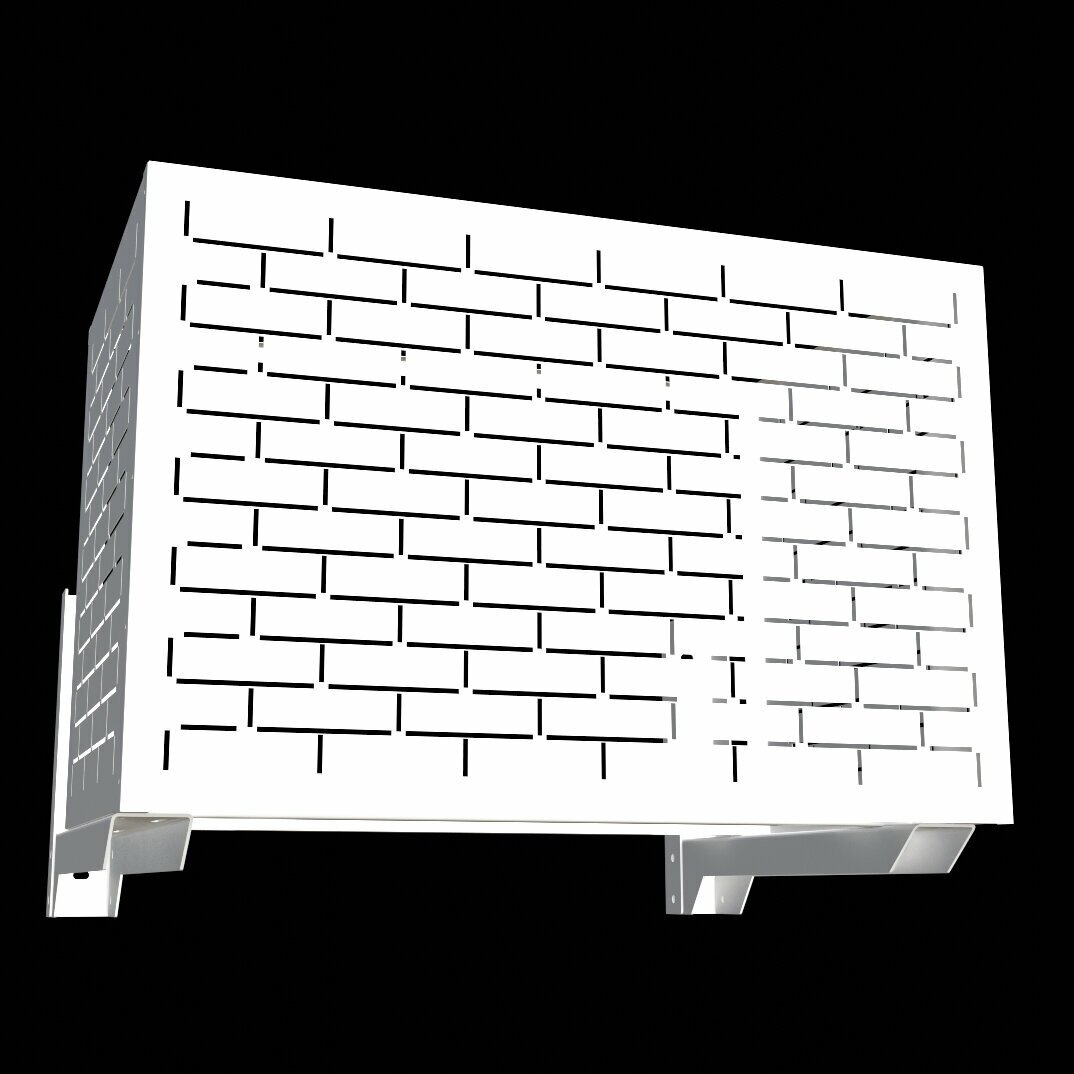 Корзина для кондиционера без кронштейна 900х600х550 белая (RAL 9003), перфорация -кирпичики- - фотография № 4