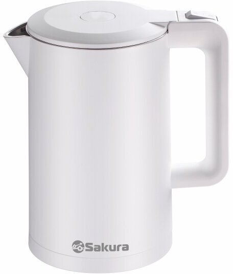Чайник электрический Sakura SA-2170W двухслойный корпус, белый 1.7л