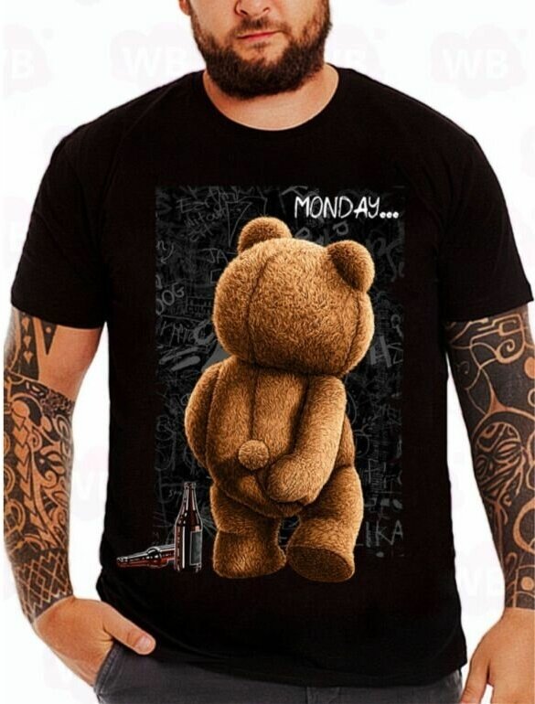 Футболка черная и мишка из зеленых ленточек — купить по низкой цене на ...