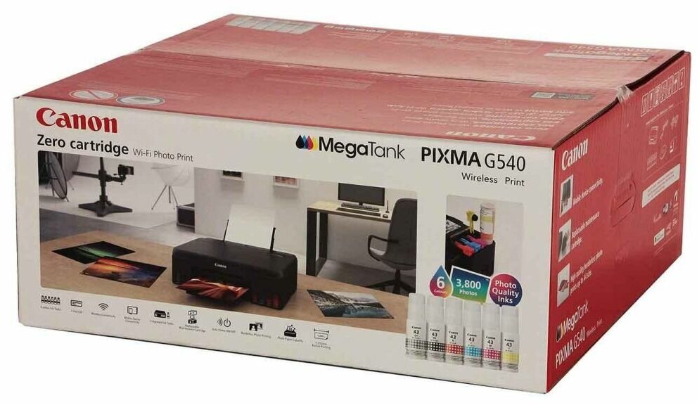 Принтер струйный CANON Pixma G540, черный [4621c009] - фото №9