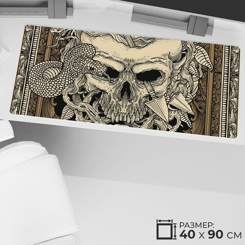 Коврик для мыши большой 90 х 40 см, антискользящий черепа 9