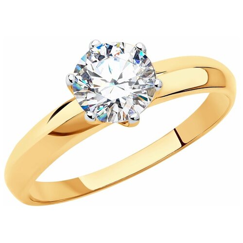 фото Sokolov помолвочное кольцо из золота со swarovski zirconia 81010245, размер 17
