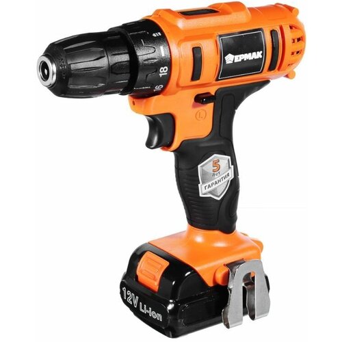 Дрель-шуруповерт ермак 646-312 ДША-12C аккумуляторная 0-650 обмин черныйоранжевый 440300₽