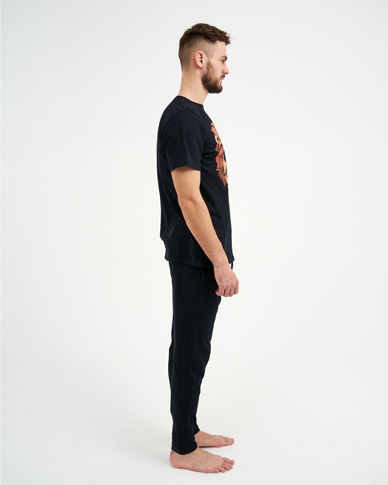Пижама Kaftan, брюки, футболка, размер 48, черный - фотография № 3