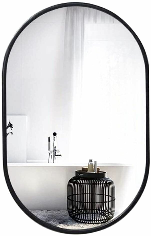 Настенное дизайнерское зеркало в раме для ванной комнаты и прихожей, размер 80х50