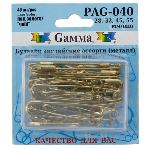 Булавка Gamma PAG-040, под золото, 40 шт.