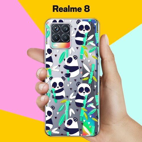 Силиконовый чехол на realme 8 Панда / для Реалми 8 силиконовый чехол большеглазая панда на realme 8 pro реалми 8 про