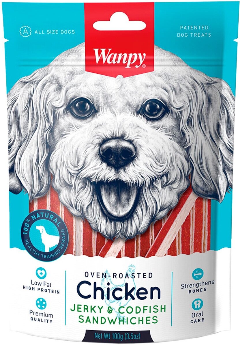 ΠΠ°ΠΊΠΎΠΌΡΡΠ²ΠΎ WANPY DOG Π΄Π»Ρ ΡΠΎΠ±Π°ΠΊ ΡΡΠ½Π΄Π²ΠΈΡΠΈ Ρ ΠΊΡΡΠΈΡΠ΅ΠΉ ΠΈ ΡΡΠ΅ΡΠΊΠΎΠΉ (100 Π³Ρ)