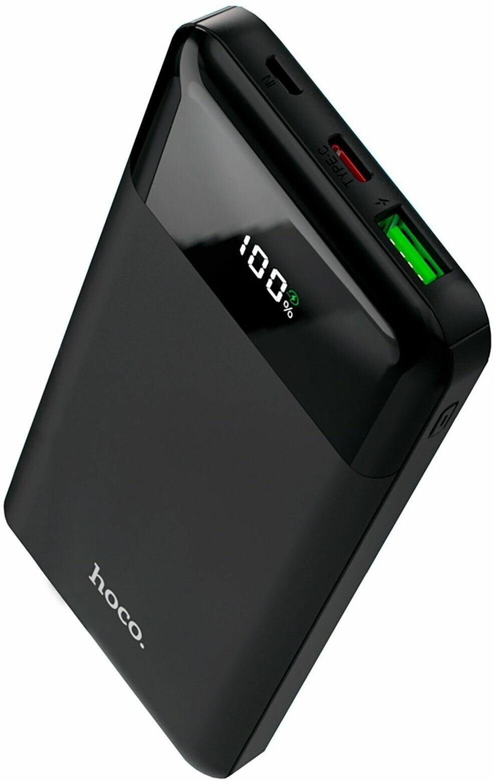 Аккумулятор внешний универсальный Hoco J102 10000 mAh Cool figure PD22.5W+QC3.0 power bank (2USB:5V-4.5A/ Type-C: 5V-2.4A) Черный