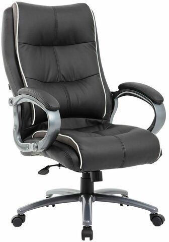 Кресло офисное BRABIX PREMIUM "Strong HD-009", нагрузка до 200 кг, экокожа черная, ткань серая, 531945 — купить в интернет-магазине по низкой цене на Яндекс Маркете