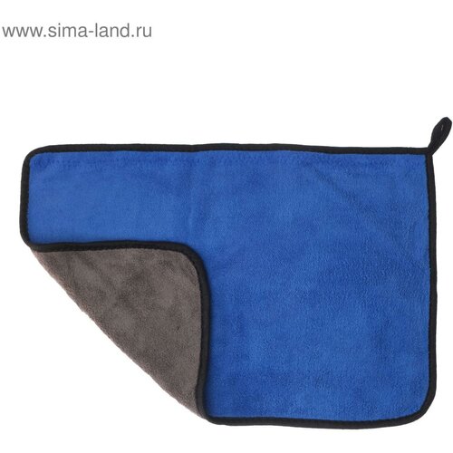Тряпка для мытья авто, CARTAGE, микрофибра, 350 г/м², 30×40 cм, сине-серая