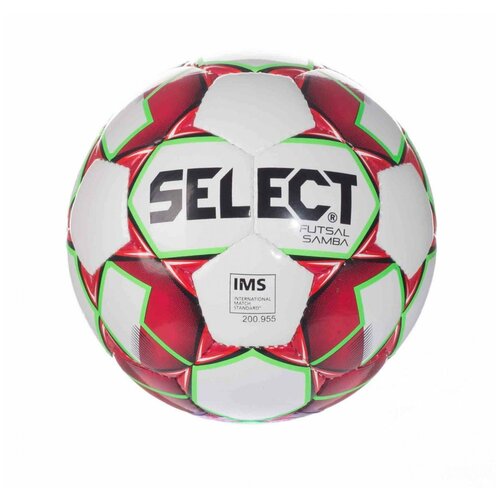 Футзальный мяч SELECT Futsal Samba IMS 852618, №4(белый-красный-зеленый)