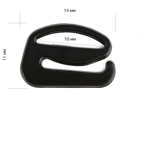 фото Крючок для бюстгальтера, 10 мм, цвет: черный, 100 штук, арт. tby-82642