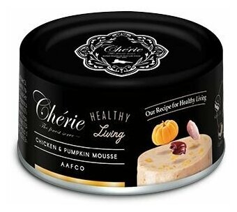 Влажный корм для кошек Pettric Cherie Healthy Living, мусс с курицей и тыквой, 80 г, 1 шт.