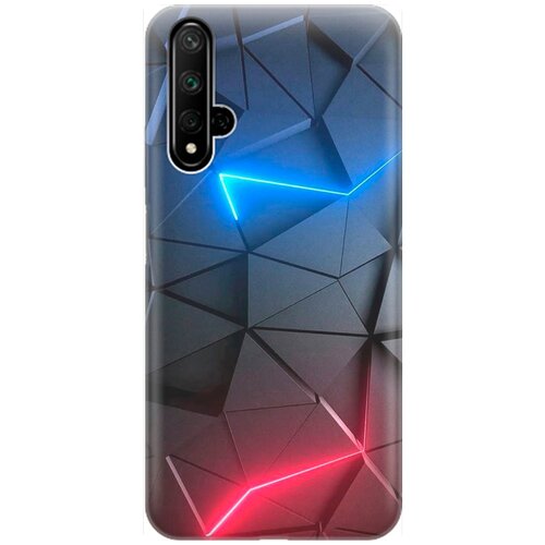 фото Ультратонкий силиконовый чехол-накладка для honor 20 / huawei nova 5t с принтом "графитовые грани" gosso