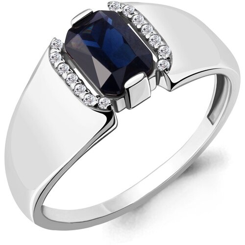 Кольцо AQUAMARINE, серебро, 925 проба, размер 17.5, серебряный кольцо aquamarine ночной блеск