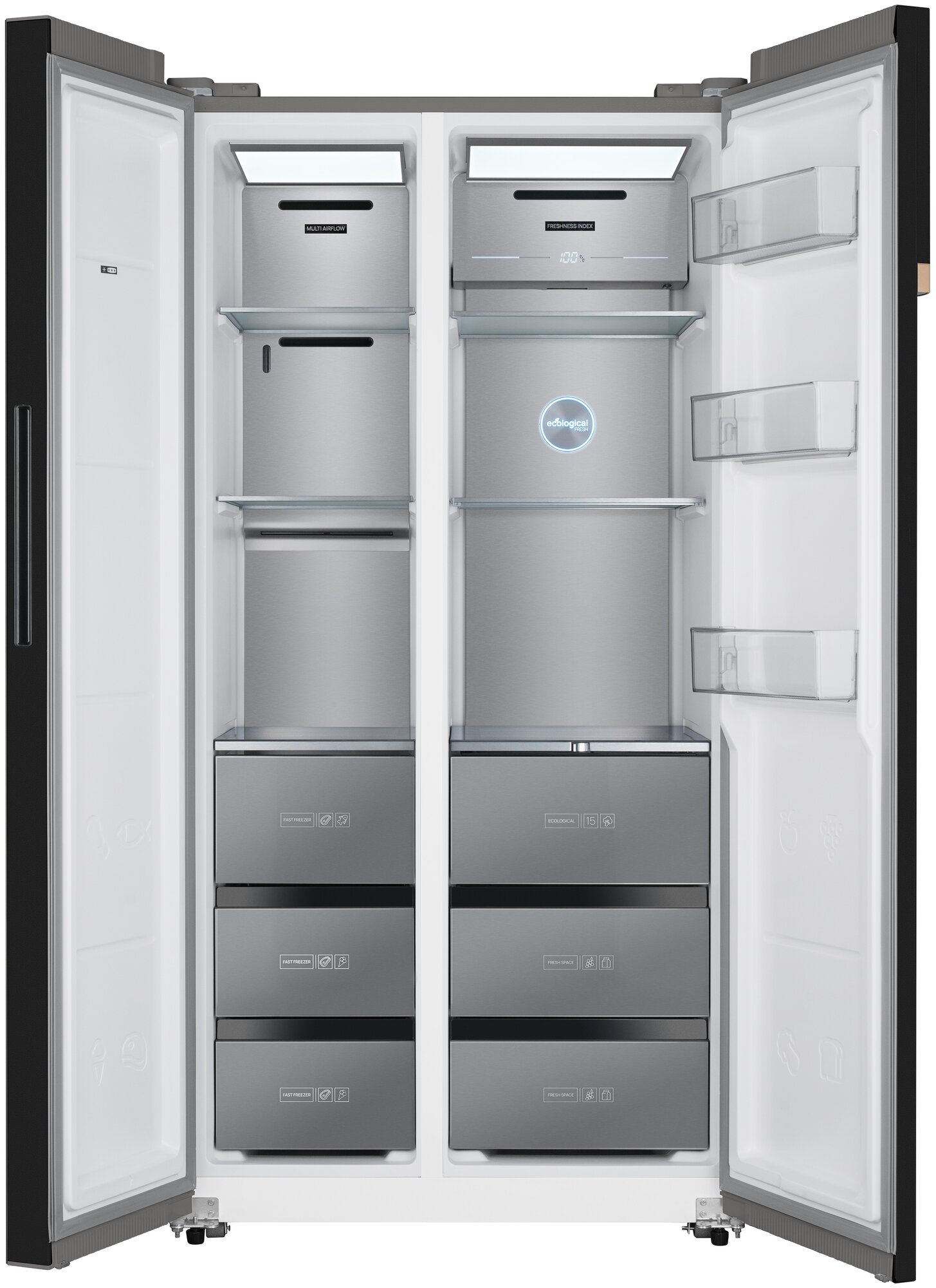 Отдельностоящий холодильник с инвертором Weissgauff Wsbs 590 BeG NoFrost Inverter Premium - фотография № 5