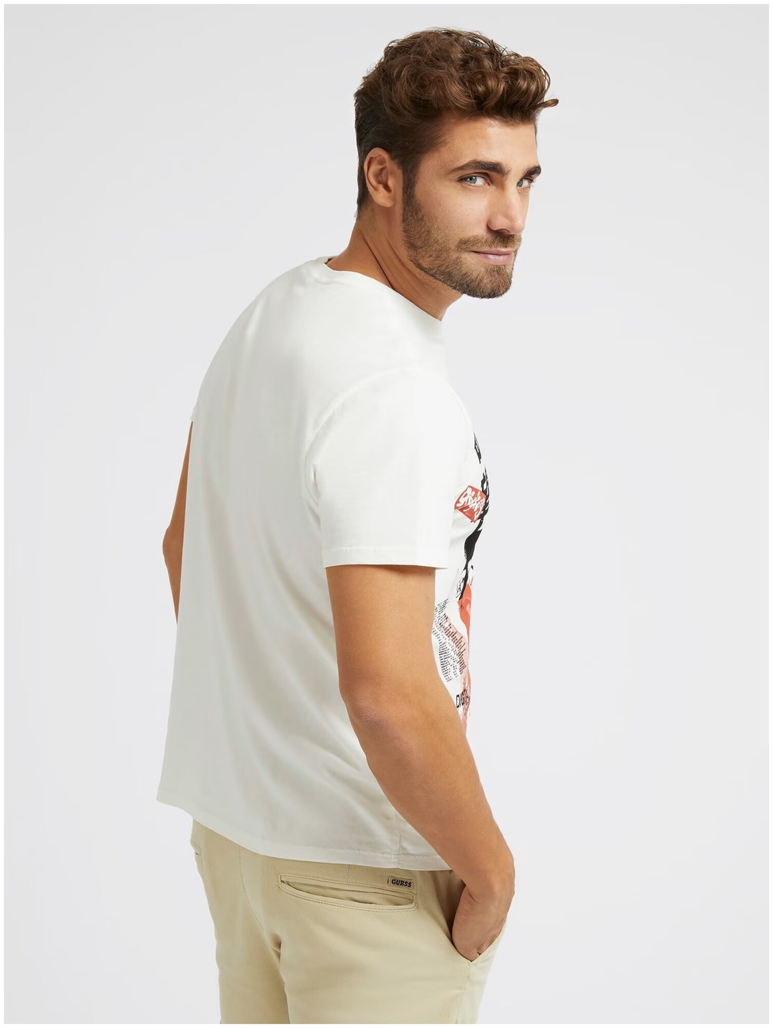 Футболка GUESS, размер XL, белый — фото 1