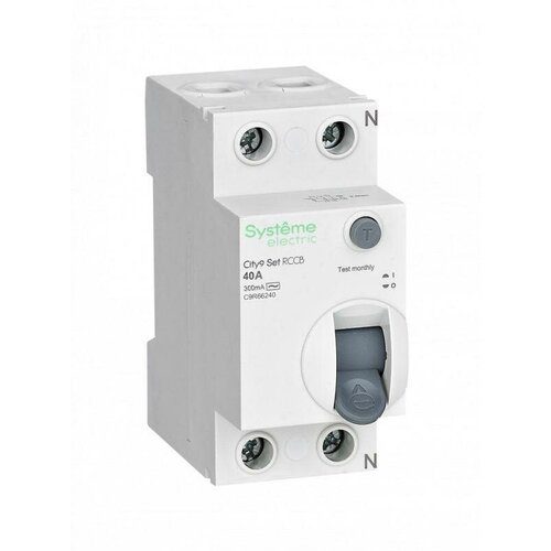 Выключатель дифференциального тока (УЗО) 2п 40А 300мА тип AC City9 Set 230В | код. C9R66240 | Systeme Electric (3шт. в упак.)
