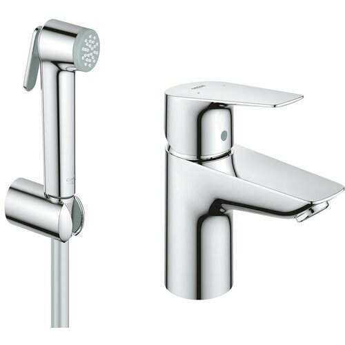 Смеситель для раковины с гигиеническим душем Grohe BauEdge New, хром