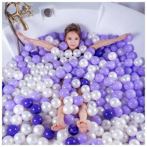 фото Шарики для сухого бассейна «перламутровые», диаметр шара 7,5 см, набор 150 штук, цвет белый qwen