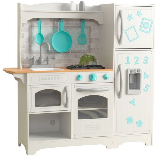 Кухня игровая Загородная цвет белый с бирюзовым 3815100₽