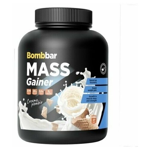 Bombbar Mass Gainer Pro Гейнер для набора массы Пломбир - Сливки, 2700г здоровое питание bombbar коктейль гейнер тройной шоколад