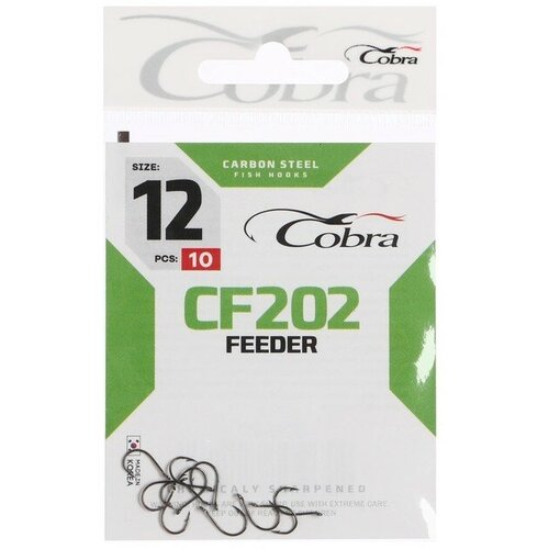 крючки cobra feeder серия cf202 12 10 шт 4360116 Крючки Cobra FEEDER, серия CF202, № 12, 10 шт.