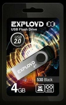 USB флэш-накопитель (EXPLOYD 4GB 530 черный [EX004GB530-B])