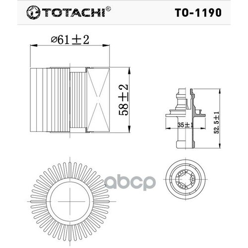 Фильтр Масляный Totachi To-1190 O-117, O-119 04152-B1010 Mann Hu 6006Z TOTACHI арт. TO-1190