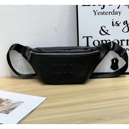 фото Сумка кросс-боди на пояс 2093-н, фактура зернистая, черный sn.style