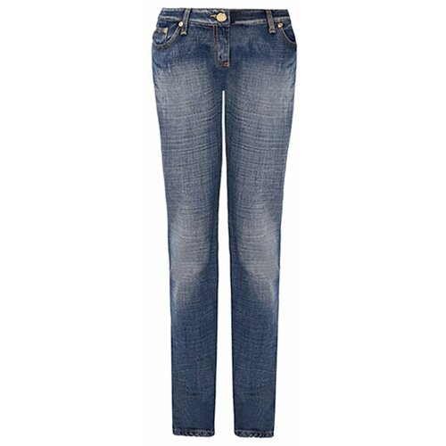 фото Джинсы зауженные celyn b., прилегающие, заниженная посадка, размер 29, синий