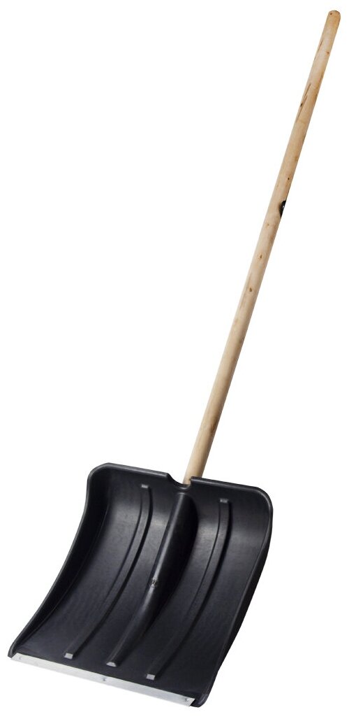 Лопата для уборки снега Шабашка с деревянным черенком 386 x 371 мм
