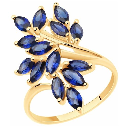 фото Sokolov кольцо из золота с корундами 716033, размер 17.5