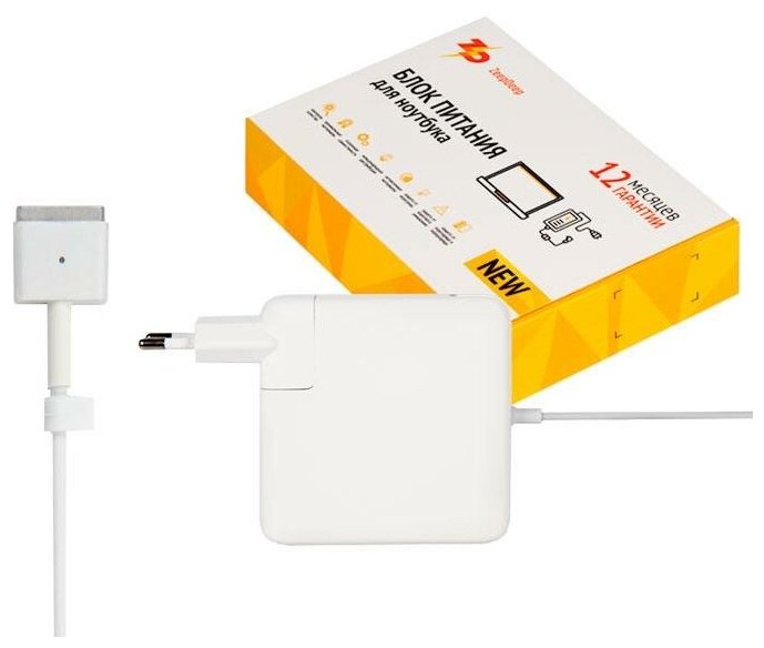 Блок питания (зарядка) ZeepDeep для MacBook Pro Retina A1435 A1425 A1502, 60W MagSafe 2 16.5V 3.65A