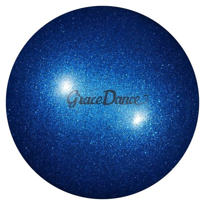 Мяч для художественной гимнастики с блеском Grace Dance, d=16,5 см, 280 г, цвет голубой