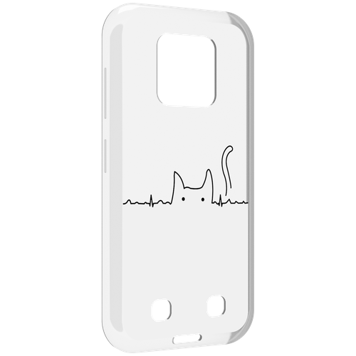 Чехол MyPads кот-музыкальный для Oukitel WP18 задняя-панель-накладка-бампер